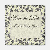 Damask Save the Date Magnet