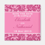 Damask Save the Date Magnet in Pink