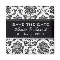 Damask Save the Date Wedding Announcement