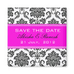 Damask Save the Date Wedding Announcement magnets