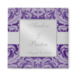 Damask Scroll Ribbon Purple Save The Date Magnet