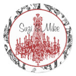 Damask Seals with Red Chandelier stickers