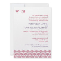 Damask Simplicity Wedding Invitation