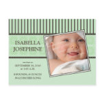 Damask & Stripes Coral Baby Birth Announcement