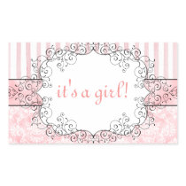 Damask & Stripes Pink Party Favour Stickers