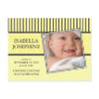 Damask & Stripes Yellow Baby Birth Announcement