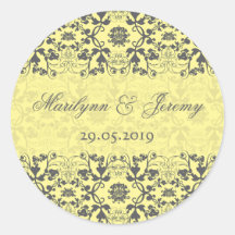 Damask Swirls Lace Butter Gift Favour Label Sticke