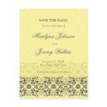 Damask Swirls Lace Butter Save The Date Postcard