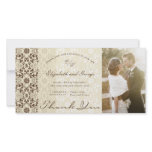Damask Swirls Lace Coffee Thank You Photo Card photo cards