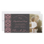 Damask Swirls Lace Liquorice Thank You Photo Card photo cards