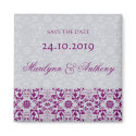 Damask Swirls Lace Orchid Save The Date Magnet