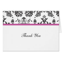 Damask Thank You Note Card