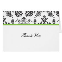Damask Thank You Note Cards