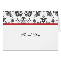 Damask Thank You Note Greeting Cards