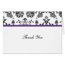 Damask Thank You Note Greeting Cards