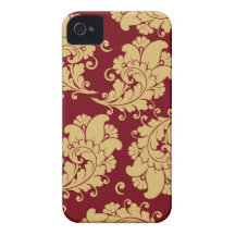 Damask vintage paisley wallpaper floral pattern iPhone 4 Case-Mate cases