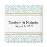 Damask Wallpaper Floral Wedding Favour Magnet