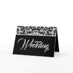 Damask Wedding Invitation - -Black and White cards