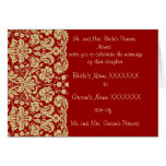 Damask Wedding Invitation Tan-Choose BackGround Greeting Cards