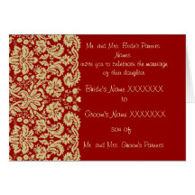 Damask Wedding Invitation Tan-Choose BackGround Greeting Cards
