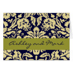 Damask Wedding Invitations withe Bride Groom Names Cards