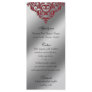 Damask Wedding Menu Cards Red Sparkle Xmas