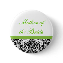 Damask Wedding Party Button