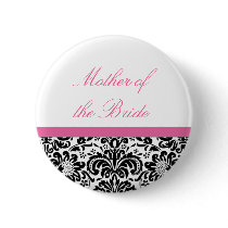Damask Wedding Party Button