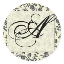 Damask wedding seals sticker