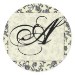 Damask wedding seals stickers