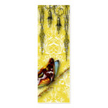 Damask Wildflowers, BUTTERFLY in Yellow Business Card Templates