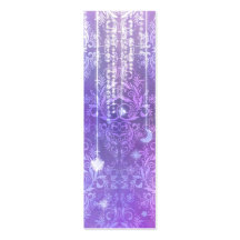 Damask Wildflowers, MADAM VALESKA in Purple Business Card Template