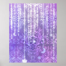 Damask Wildflowers, MADAM VALESKA in Purple Posters