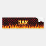 Dan real fire and flames bumper sticker design.