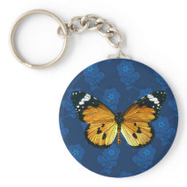 Danaus chrysippus butterfly keychain