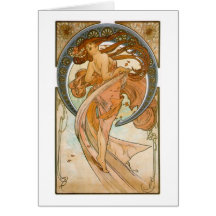 Dance (1898), Alphonse Mucha Fine Art Nouveau Greeting Cards