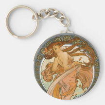 Dance (1898), Alphonse Mucha Fine Art Nouveau Key Chains