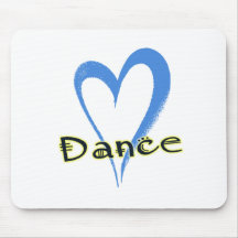 Dance blue heart mouse mat