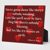 Dance Like There's Nobody Watching Photo Plaques