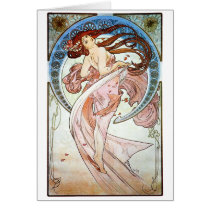 Dance, Mucha Greeting Cards