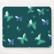 Dance of Butterflies in Blue Green Mousemats