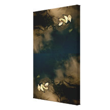 DANCE OF SHADOWS WITH LEAVES AND BRANCHES STRETCHED CANVAS PRINT