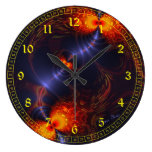 Dance of the Eyes – Abstract Indigo & Gold Sight Clock