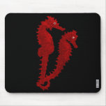 Dance Of The Seahorses (Red) mousepads