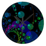 Dance of the Spheres II – Abstract Cosmic Teal Wallclocks