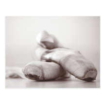 Dance - Old Ballet Pointe Shoes Customisable Postcards