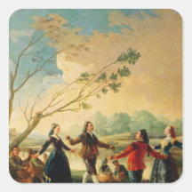 Dance on the Banks of the River Manzanares, 1777 Square Stickers