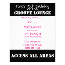 Dance Party Birthday Invitation - VIP Event Pass