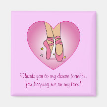 Dance Teacher Thank You: Ballet Shoes Refrigerator Magnets
