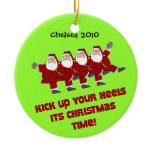 DanceChick Santa Kicks personalised ornament